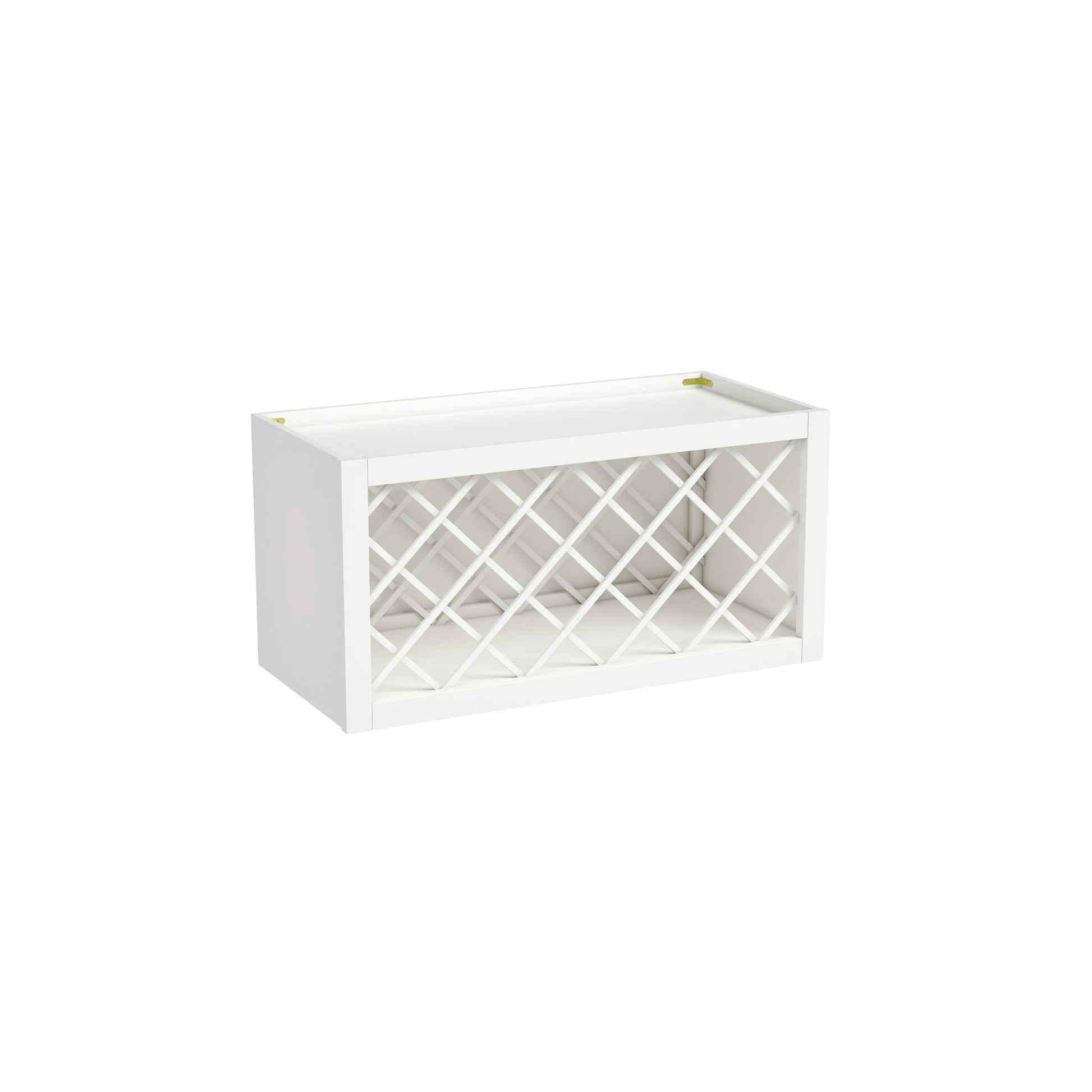 Inset Origami White RTA 24-36"W x 15-30"H x 13.5"D 5-Size Diamond Lattice Wine Grid Wall Rack Cabinet