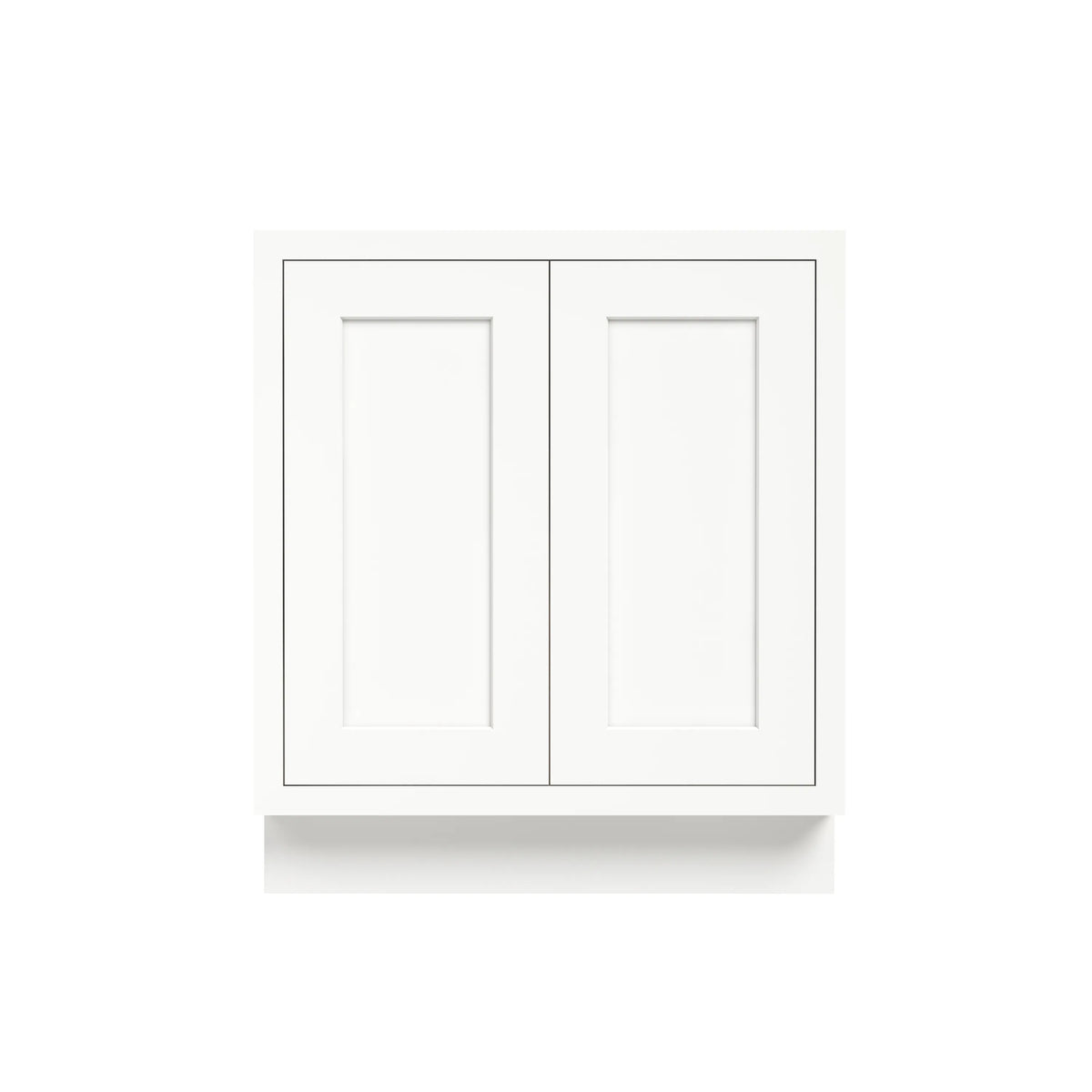 Inset Origami White RTA 24-36"W x 34.5"H x 25"D 5-Size Full Height Double Doors Base Cabinet