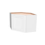 Inset Origami White RTA 25.5"W x 18-42"H x 13.5"D 4-Size Diagonal Corner Wall Cabinet with 2-3 Shelves
