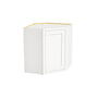 Inset Origami White RTA 25.5"W x 18-42"H x 13.5"D 4-Size Diagonal Corner Wall Cabinet with 2-3 Shelves