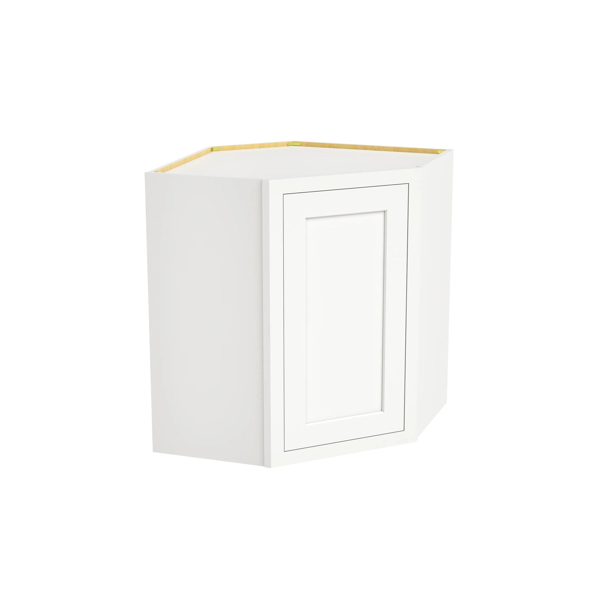 Inset Origami White RTA 25.5"W x 18-42"H x 13.5"D 4-Size Diagonal Corner Wall Cabinet with 2-3 Shelves