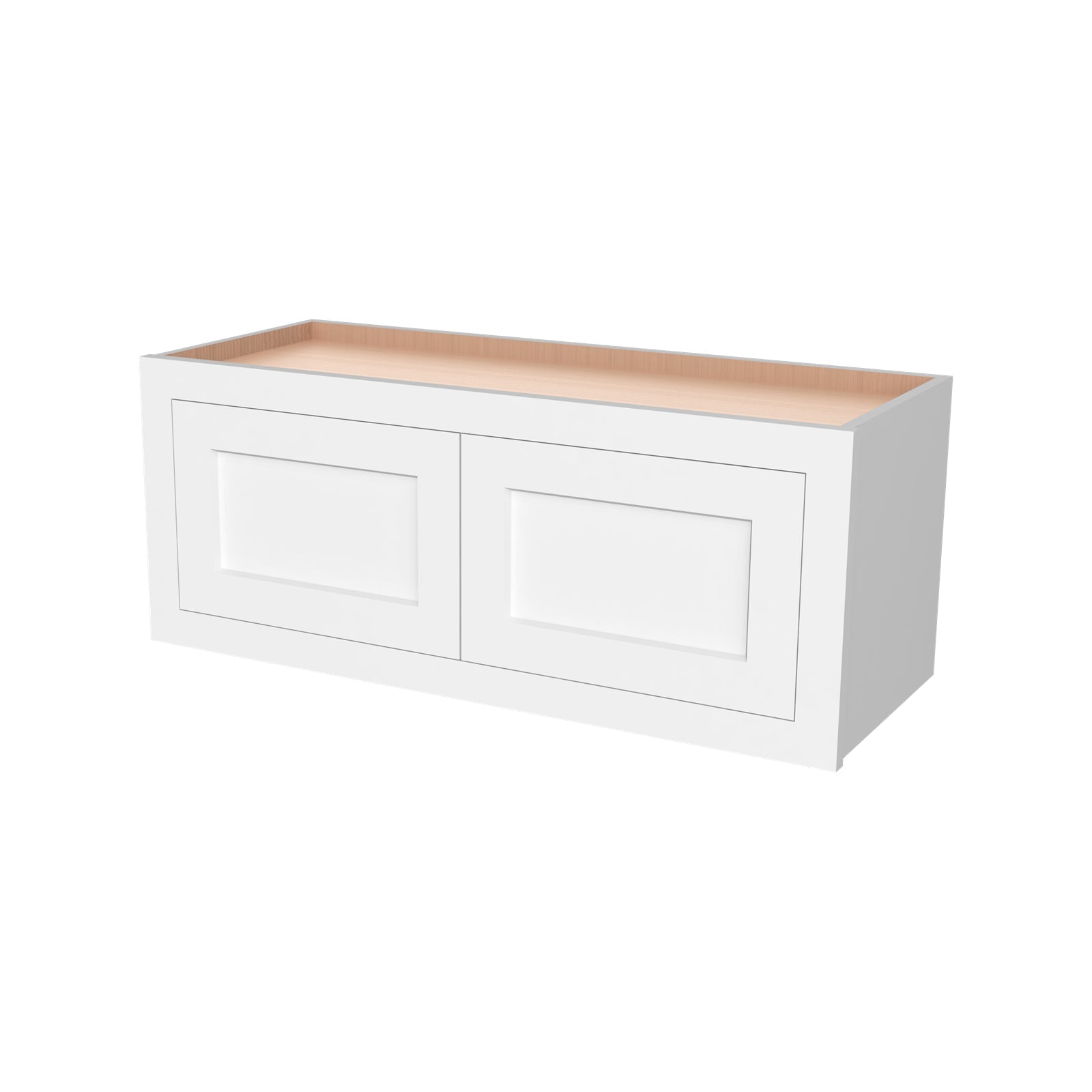 Inset Origami White RTA 30-36"W x 12-24"H x 25"D 7-Size Double Doors Wall Cabinet