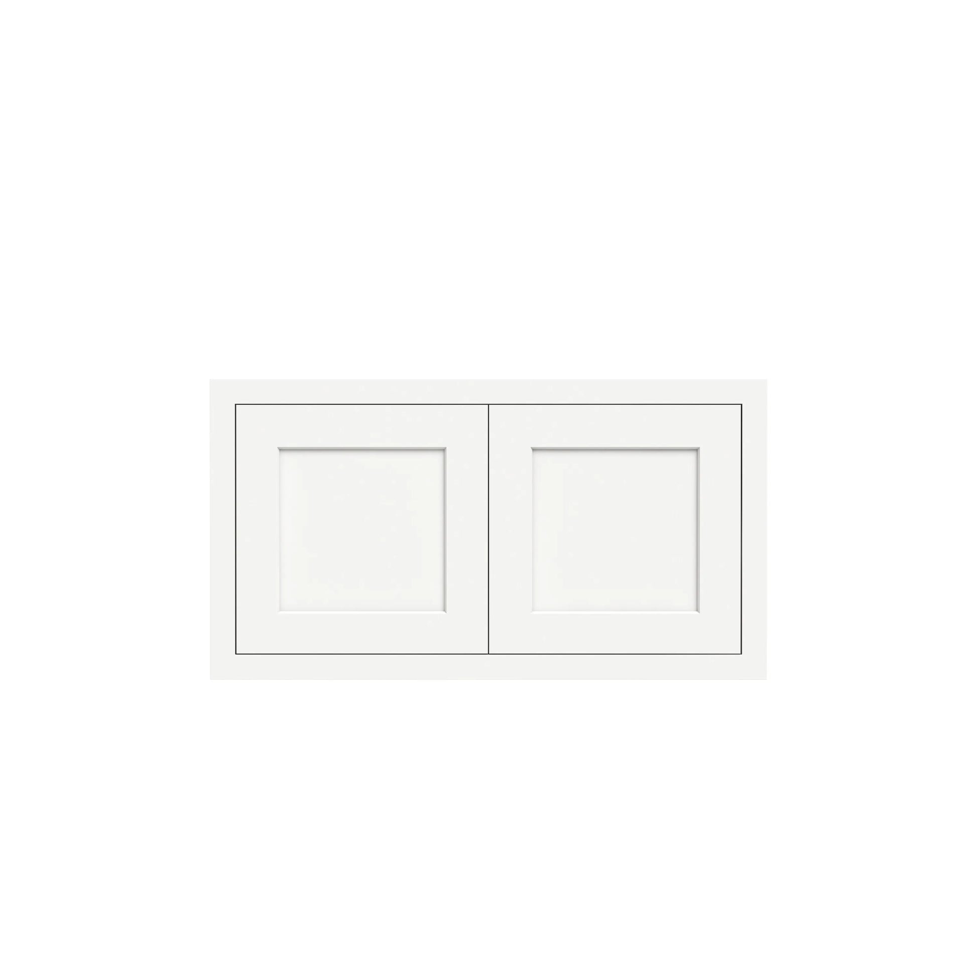 Inset Origami White RTA 30-36"W x 12-24"H x 25"D 7-Size Double Doors Wall Cabinet