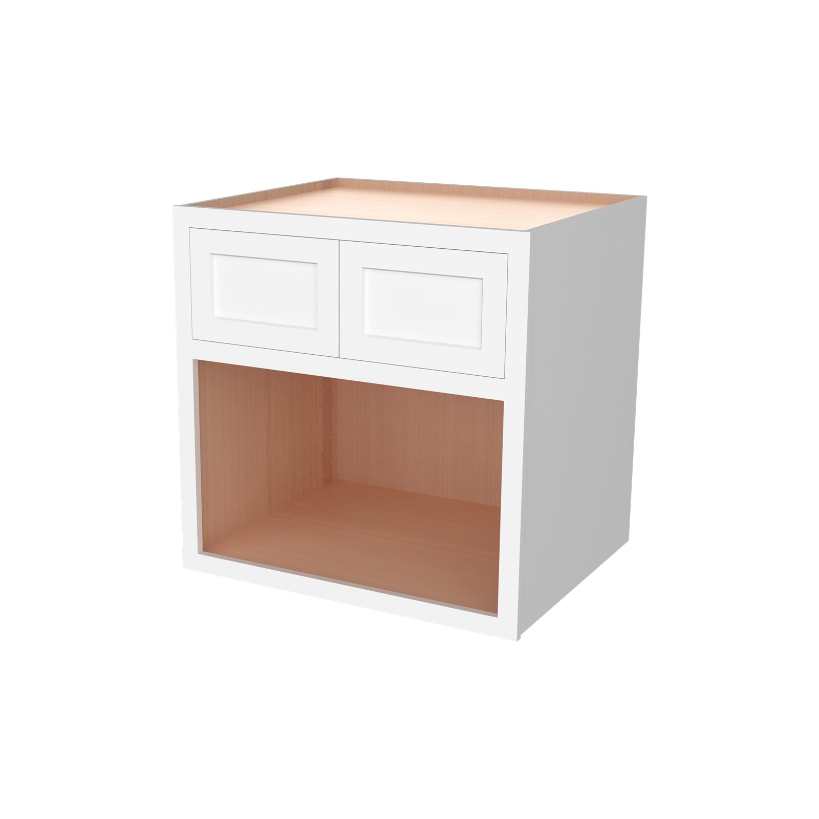 Inset Origami White RTA 30"W x 30-42"H x 25"D 3-Size Double Doors Wall Cabinet with Microwave Opening