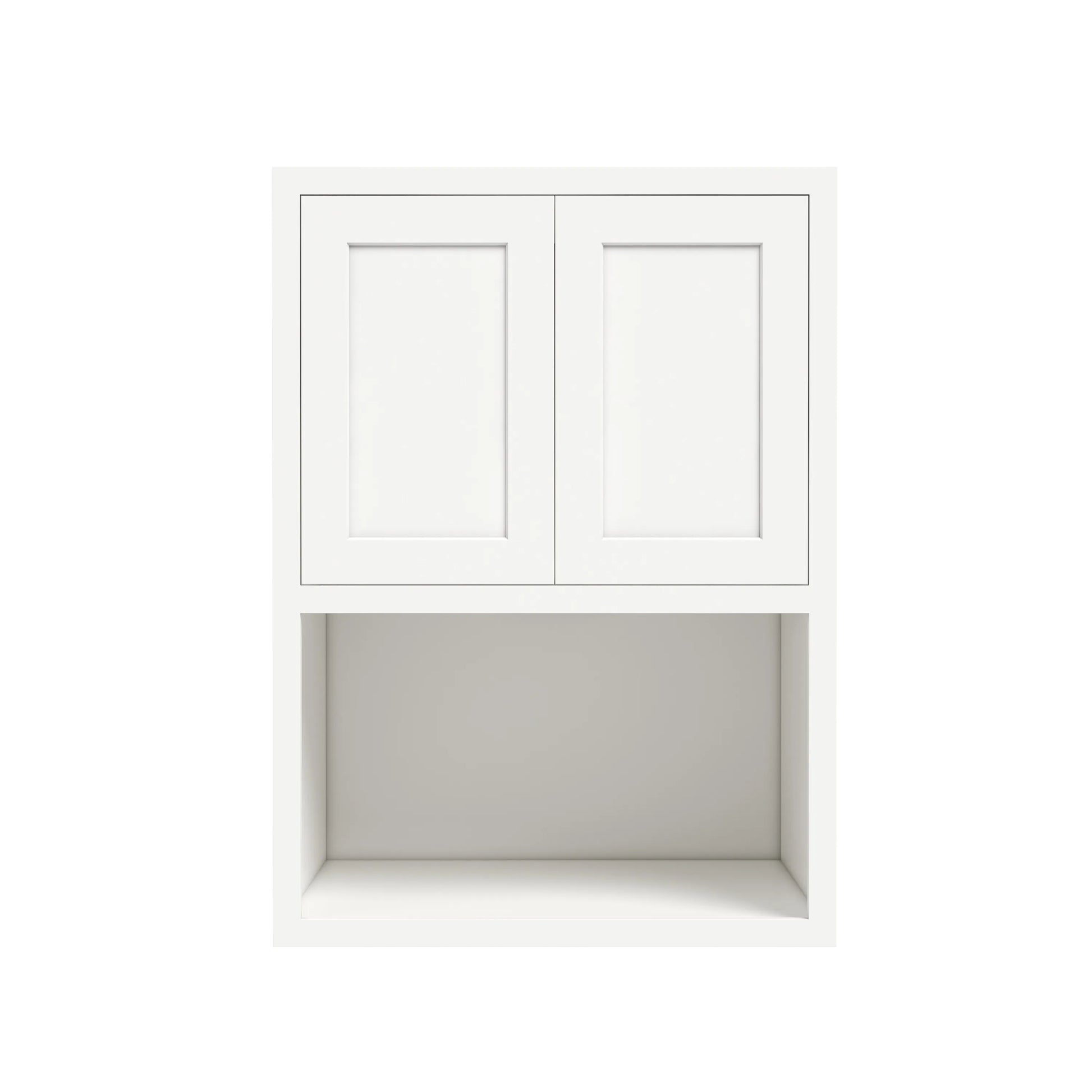 Inset Origami White RTA 30"W x 30-42"H x 25"D 3-Size Double Doors Wall Cabinet with Microwave Opening