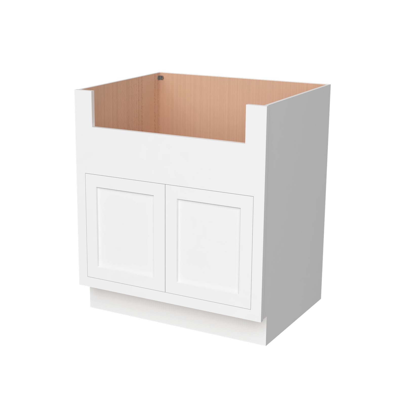 Inset Origami White RTA 33-39"W x 34.5"H x 25"D 3-Size Farm Sink Base Cabinet with 2 Doors