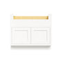 Inset Origami White RTA 33-39"W x 34.5"H x 25"D 3-Size Farm Sink Base Cabinet with 2 Doors
