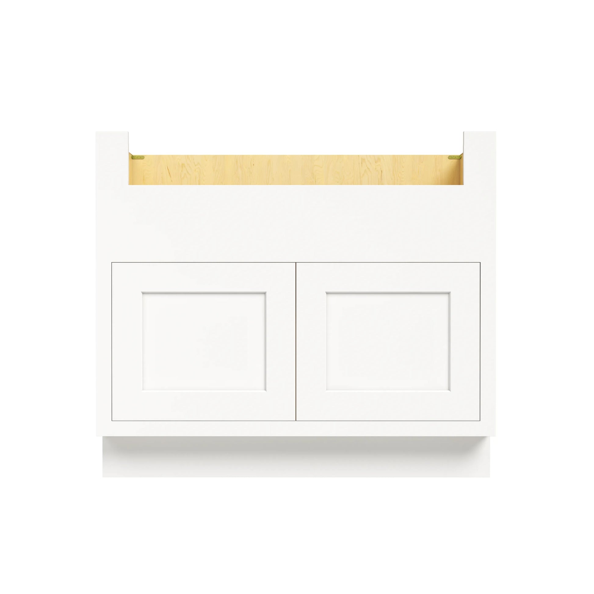 Inset Origami White RTA 33-39"W x 34.5"H x 25"D 3-Size Farm Sink Base Cabinet with 2 Doors