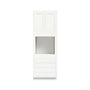 Inset Origami White RTA 33"W x 84-96"H x 25"D 3-Size Pantry Cabinet with Oven Opening, 4 Drawers and 2 Doors