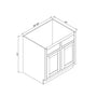 Inset Origami White RTA 39-42"W x 34.5"H x 25"D 2-Size Sink Base Cabinet with 2 Doors and 2 False Drawers