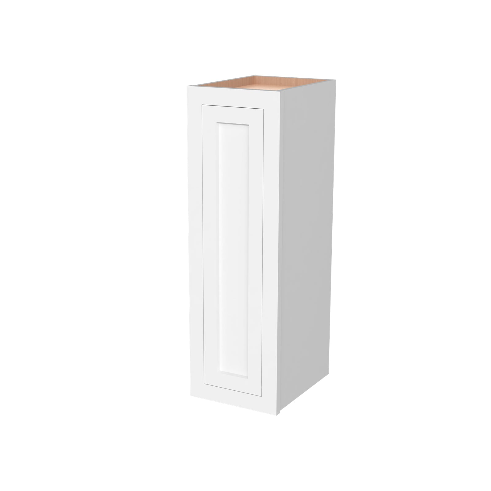 Inset Origami White RTA 9-21"W x 30-42"H x 13.5"D 15-Size Single Door Wall Cabinet