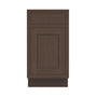 Inset Truffle Brown RTA 12-21"W x 34.5"H x 25"D 4-Size Single Drawer Base Cabinet with 1 Door