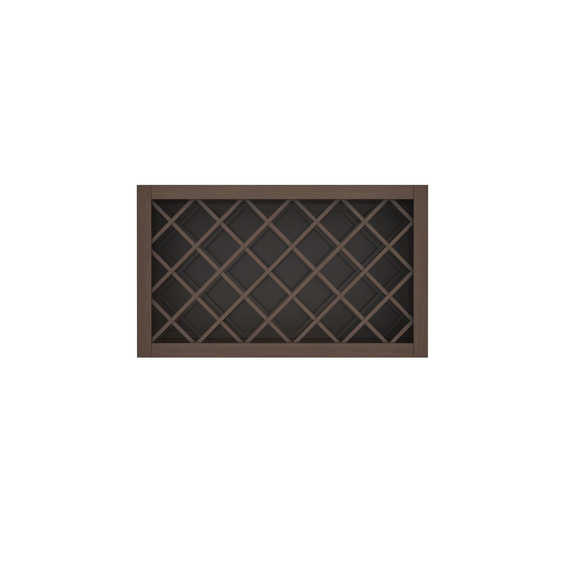 Inset Truffle Brown RTA 24-36"W x 15-30"H x 13.5"D 5-Size Diamond Lattice Wine Grid Wall Rack Cabinet