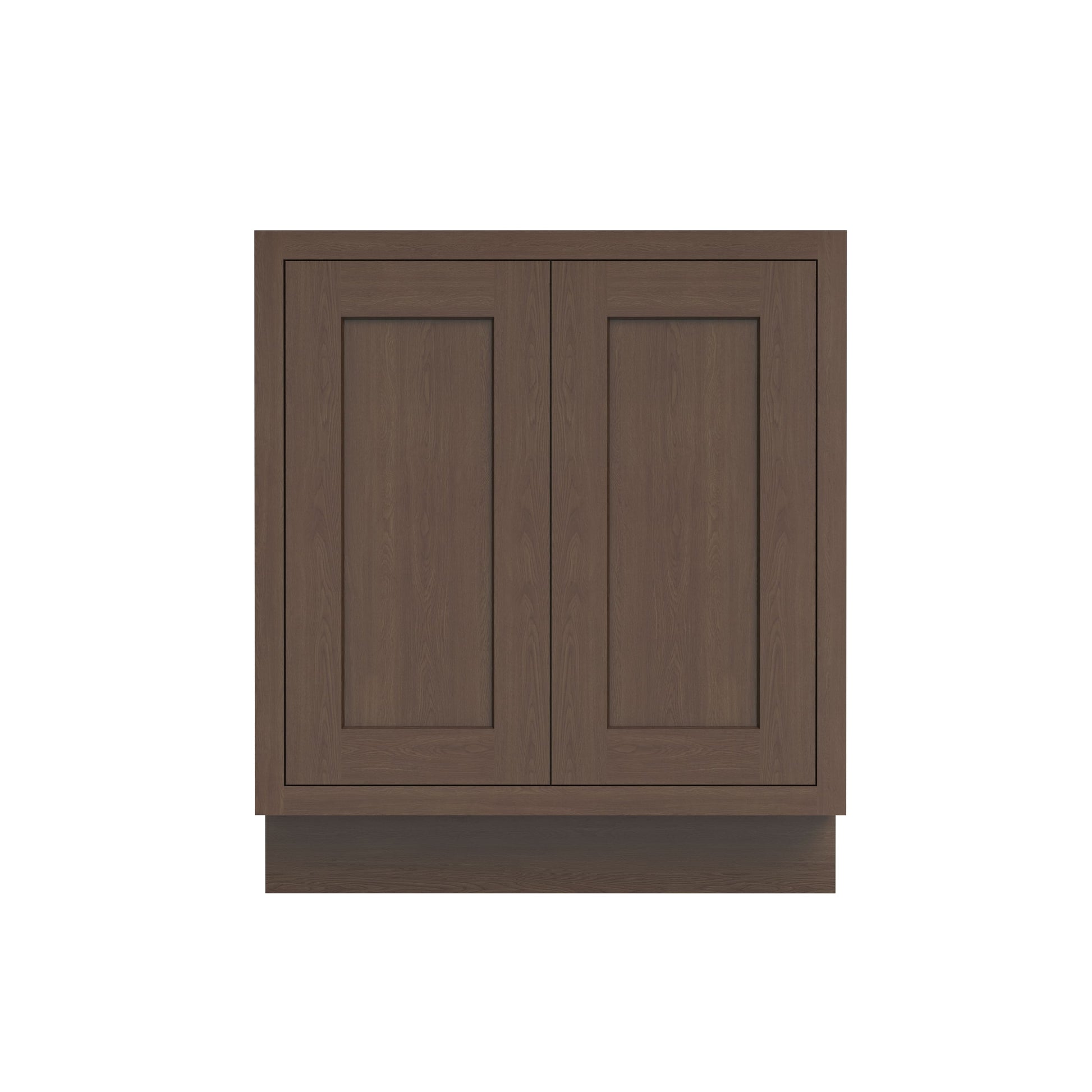Inset Truffle Brown RTA 24-36"W x 34.5"H x 25"D 5-Size Full Height Double Doors Base Cabinet