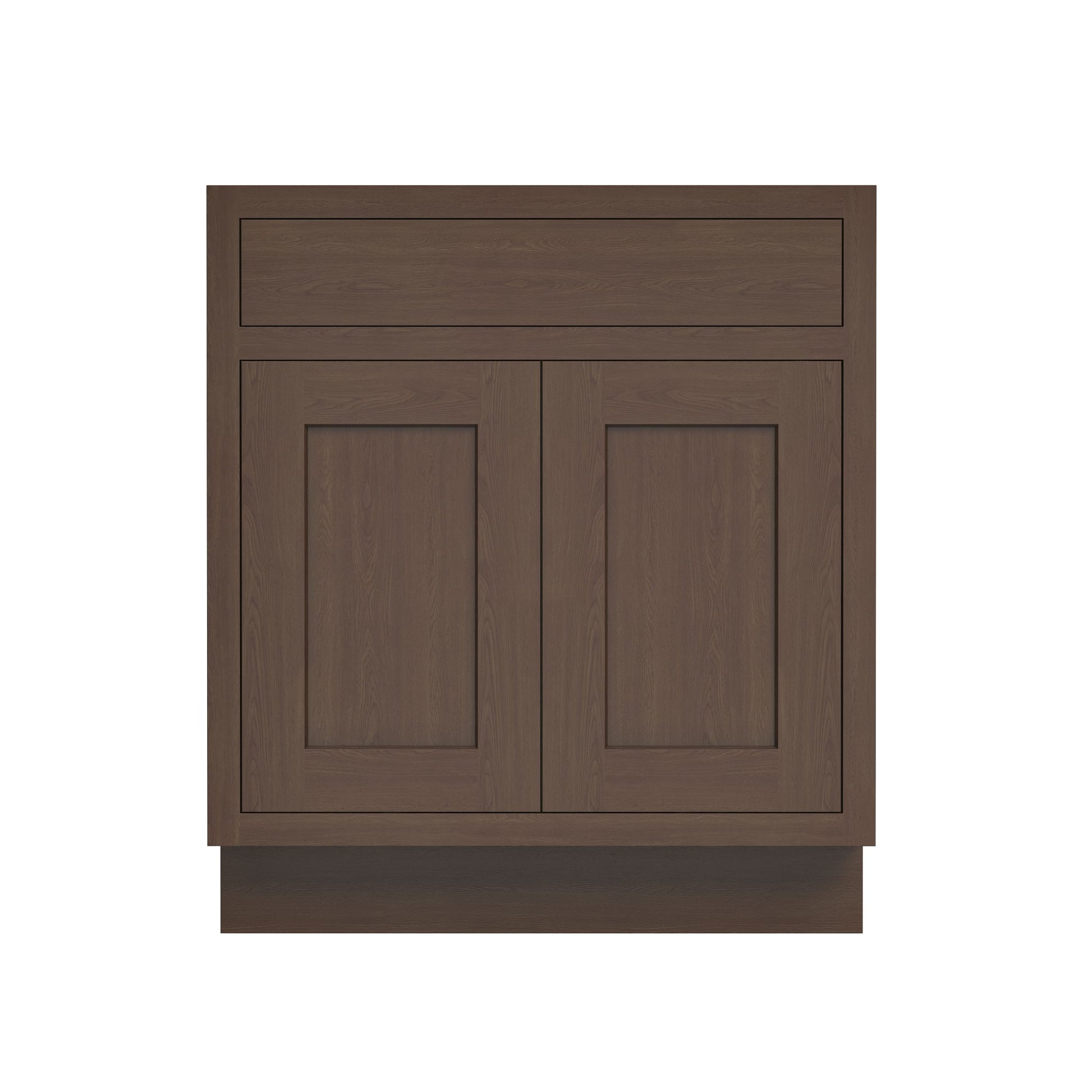 Inset Truffle Brown RTA 24-36"W x 34.5"H x 25"D 5-Size Single Drawer Base Cabinet with 2 Doors