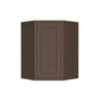 Inset Truffle Brown RTA 25.5"W x 18-42"H x 13.5"D 4-Size Diagonal Corner Wall Cabinet with 2-3 Shelves