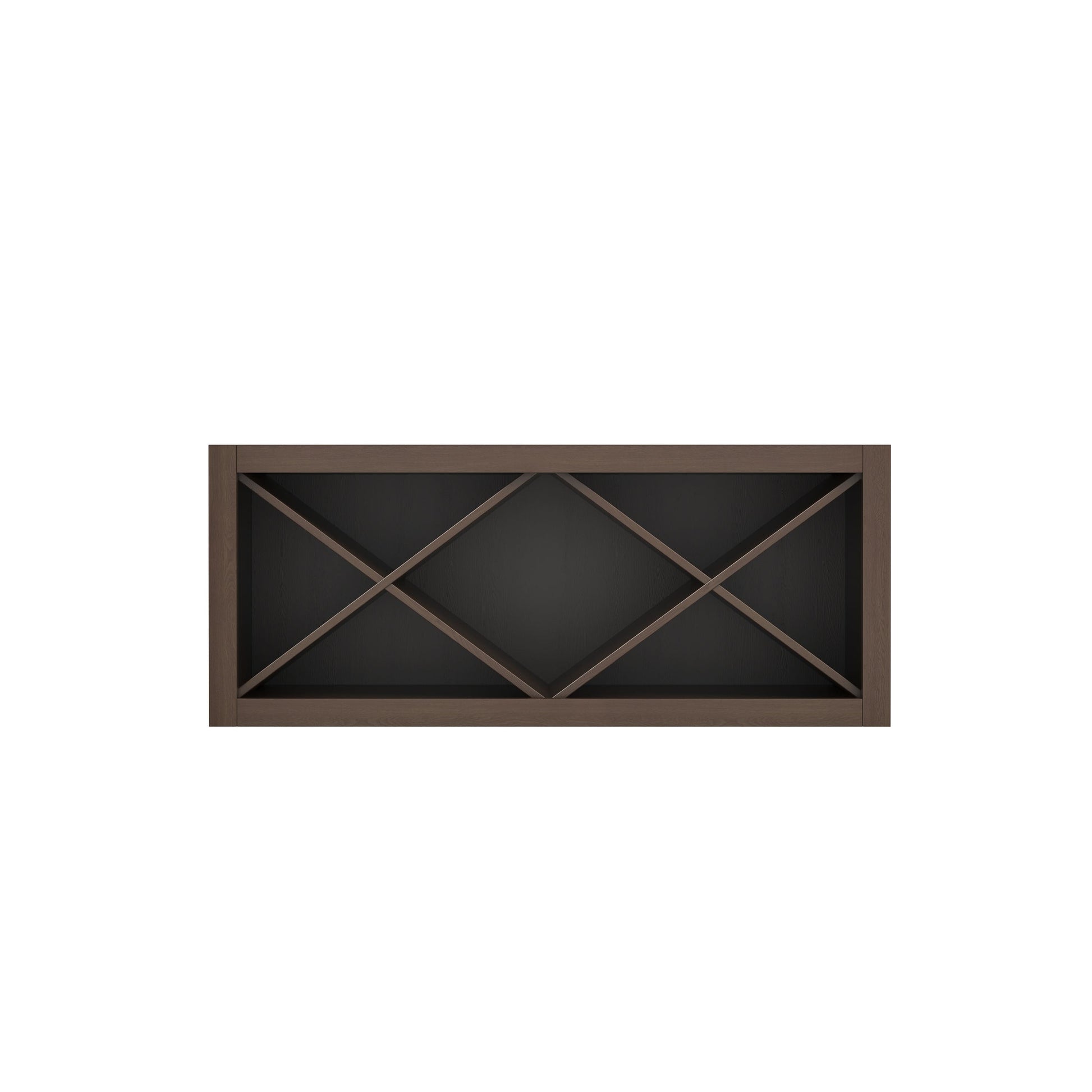 Inset Truffle Brown RTA 30-36"W x 15-18"H x 13.5"D 4-Size X-Shaped Wine Grid Wall Rack Cabinet