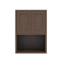 Inset Truffle Brown RTA 30"W x 30-42"H x 25"D 3-Size Double Doors Wall Cabinet with Microwave Opening
