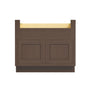 Inset Truffle Brown RTA 33-39"W x 34.5"H x 25"D 3-Size Farm Sink Base Cabinet with 2 Doors