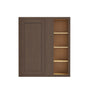 Inset Truffle Brown RTA 36"W x 30-42"H x 13.5"D 3-Size Blind Corner Wall Cabinet with 2-3 Shelves