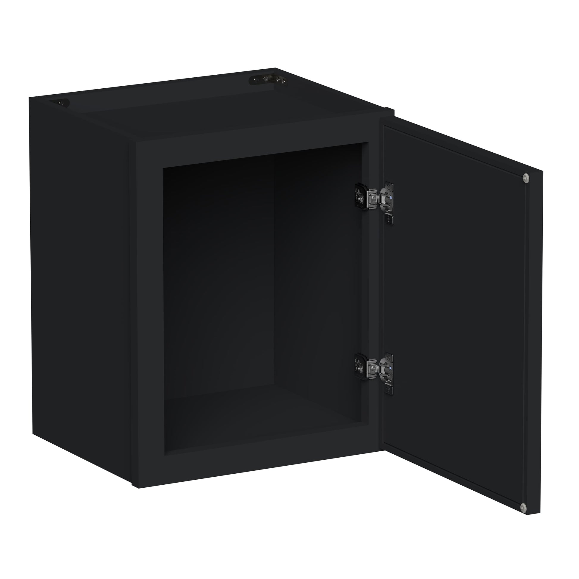 Slim Ebony Black Shaker RTA 12"/15"/18"/21"W x 18"H x 12"D Single Door Short Wall Cabinet
