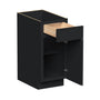 Slim Ebony Black Shaker RTA 12"/15"/18"/21"W x 34.5"H x 24"D Standard Base Cabinet with 1 Drawer and 1 Door