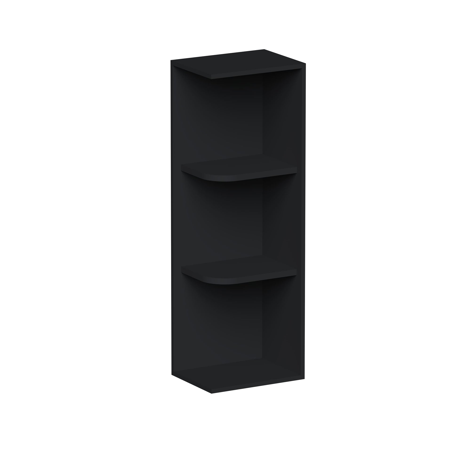 Slim Ebony Black Shaker RTA 12"W x 30"/36"/42"H x 9"D Wall Open Shelf with 3/4 Layers