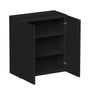 Slim Ebony Black Shaker RTA 24"-36"W x 30"/36"/42"H x 12"D 15-Size Standard Wall Cabinet with 2 Doors