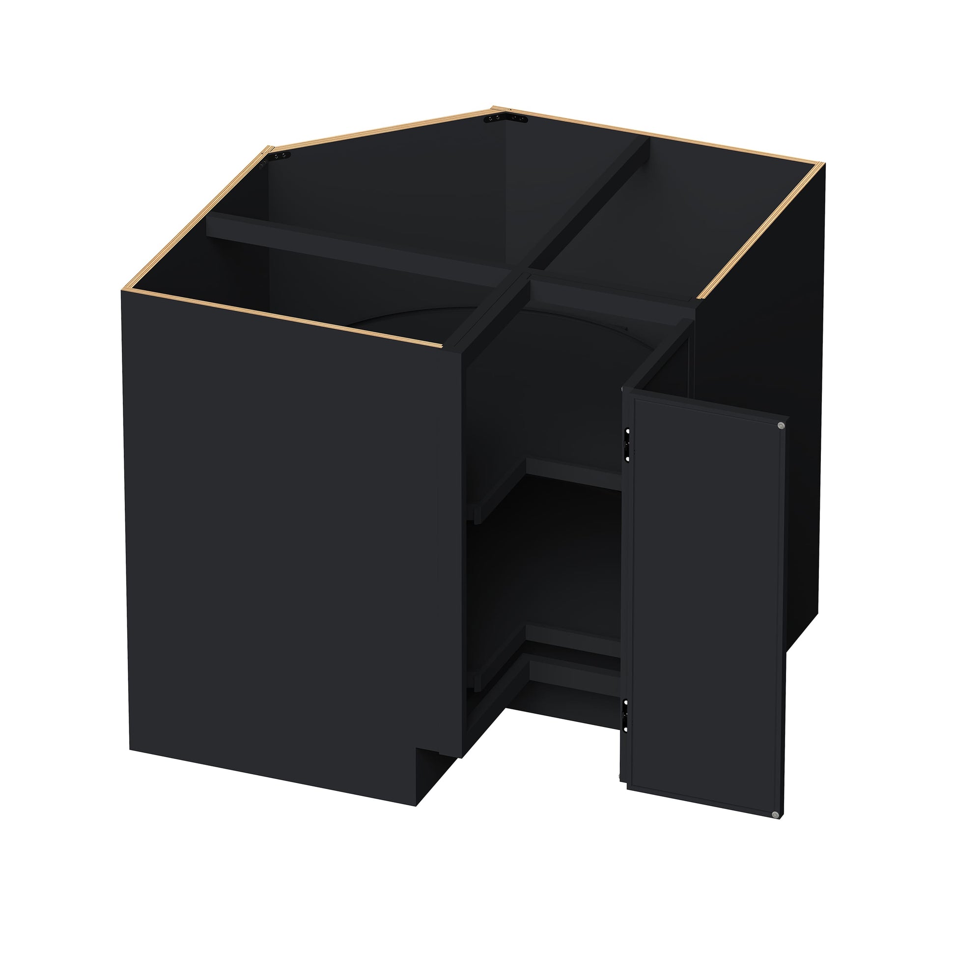 Slim Ebony Black Shaker RTA 33"/36"W x 34.5"H x 24"D Lazy Susan Base Cabinet