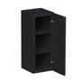 Slim Ebony Black Shaker RTA 9"-21"W x 30"/36"/42"H x 12"D 15-Size Single Door Standard Wall Cabinet