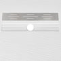 White/Calacatta Curbless SMC Shower Base with Flamed Rock Slip-Resistant Surface, Center Drain