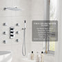 12" Thermostatic Complete Shower System with Rough-in Valve & 6 Body Jets
