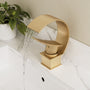 High Arc Single-Handle Waterfall Bathroom Faucet with Spotless Finish