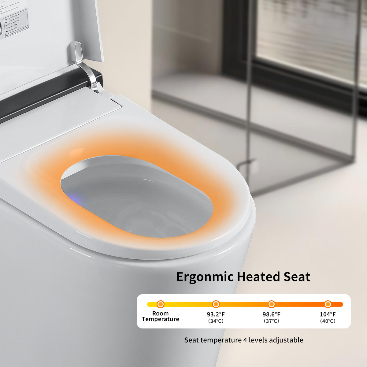 Foam Shield Smart Bidet Toilet with Automatic Lid & Multiple Wash Modes