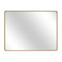 Tempered Glass Wall-Mounted Mirror with Gold Metal Frame