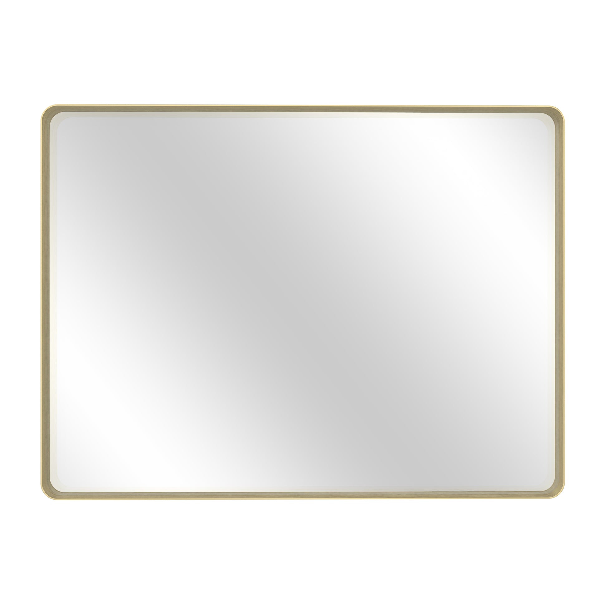 Tempered Glass Wall-Mounted Mirror with Gold Metal Frame