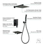 12" Wall-Mount Shower System with Tub Spout in Matte Black