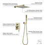 10-inch/12inch Rainfall Shower System With Hand Shower & Pressure-Balanced Valve
