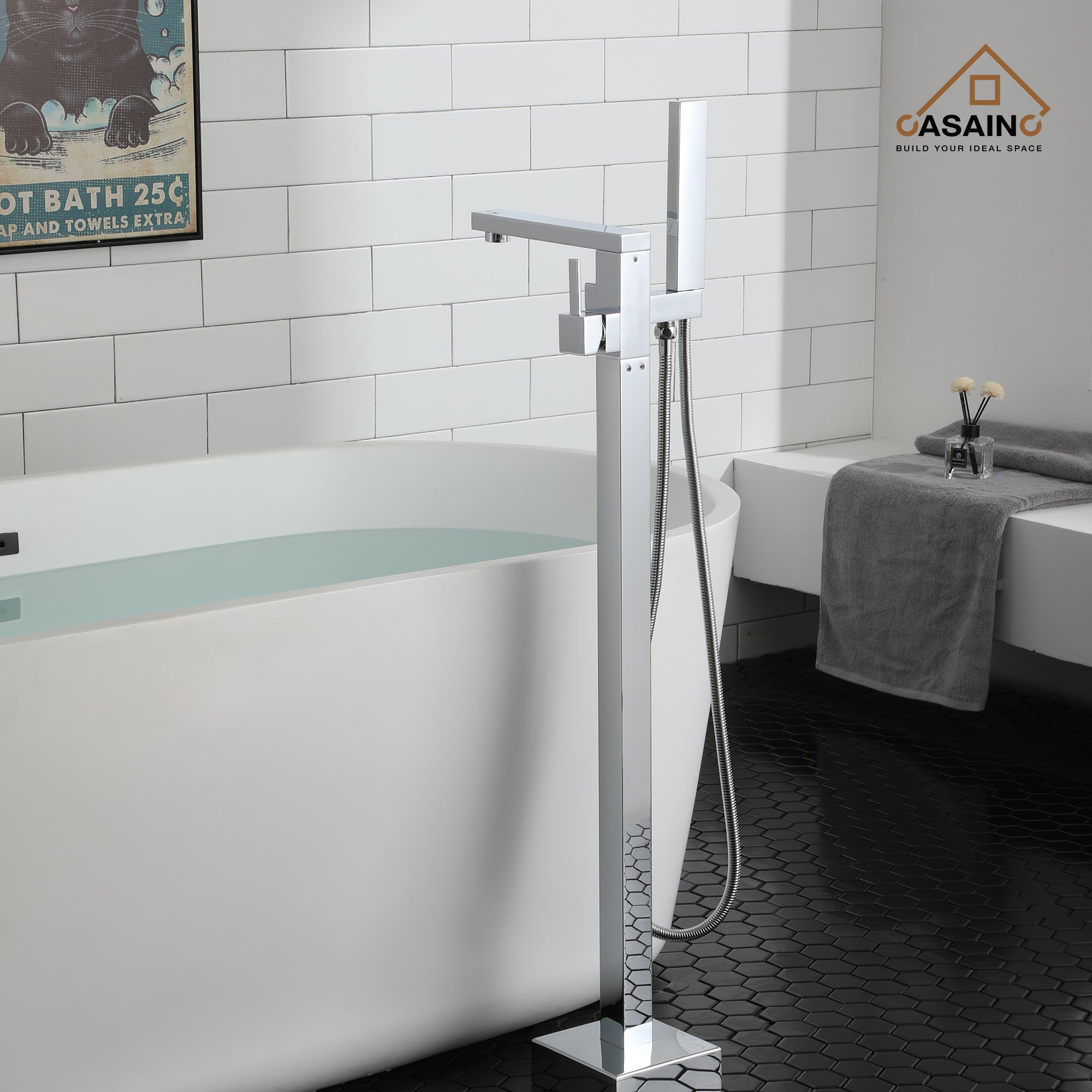 CASAINC Bathroom Tub Filler with Hand Shower in Brushed Nickel and More