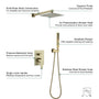 10-inch/12inch Rainfall Shower System With Hand Shower & Pressure-Balanced Valve