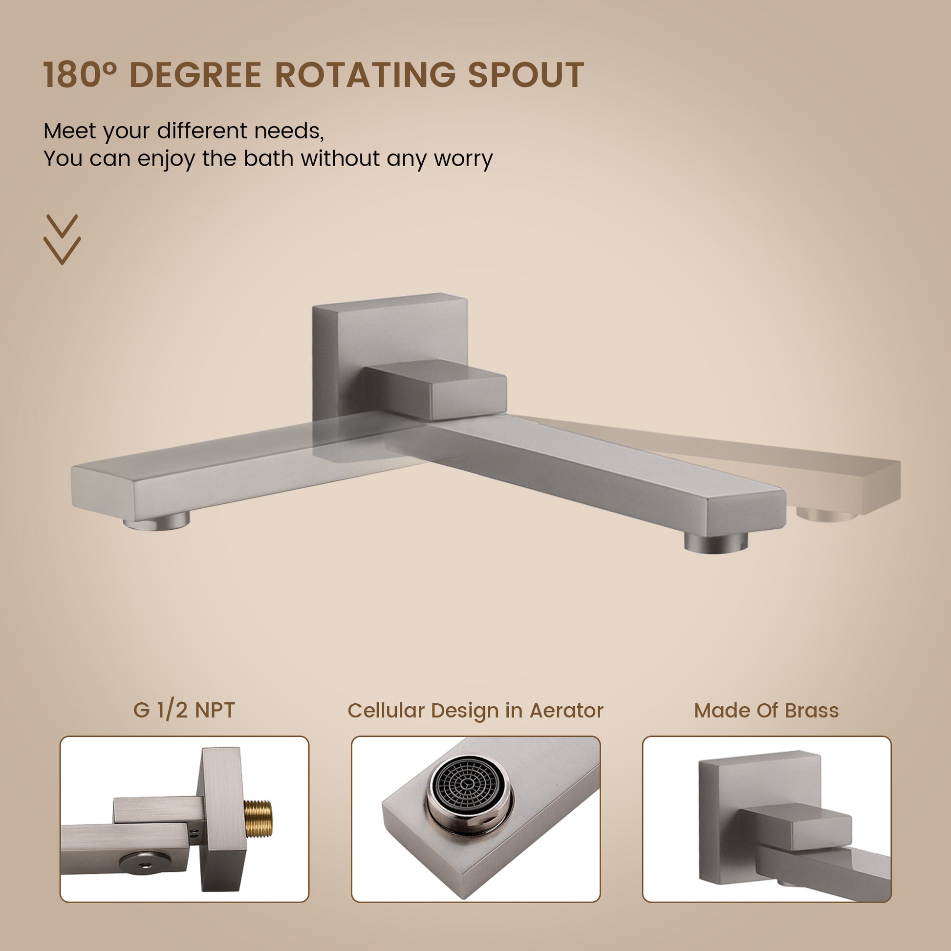 10" Wall Mounted Dual Shower Head Rain Shower System with Tub Spout