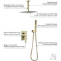 10-inch/12inch Rainfall Shower System With Hand Shower & Pressure-Balanced Valve