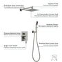 10-inch/12inch Rainfall Shower System With Hand Shower & Pressure-Balanced Valve
