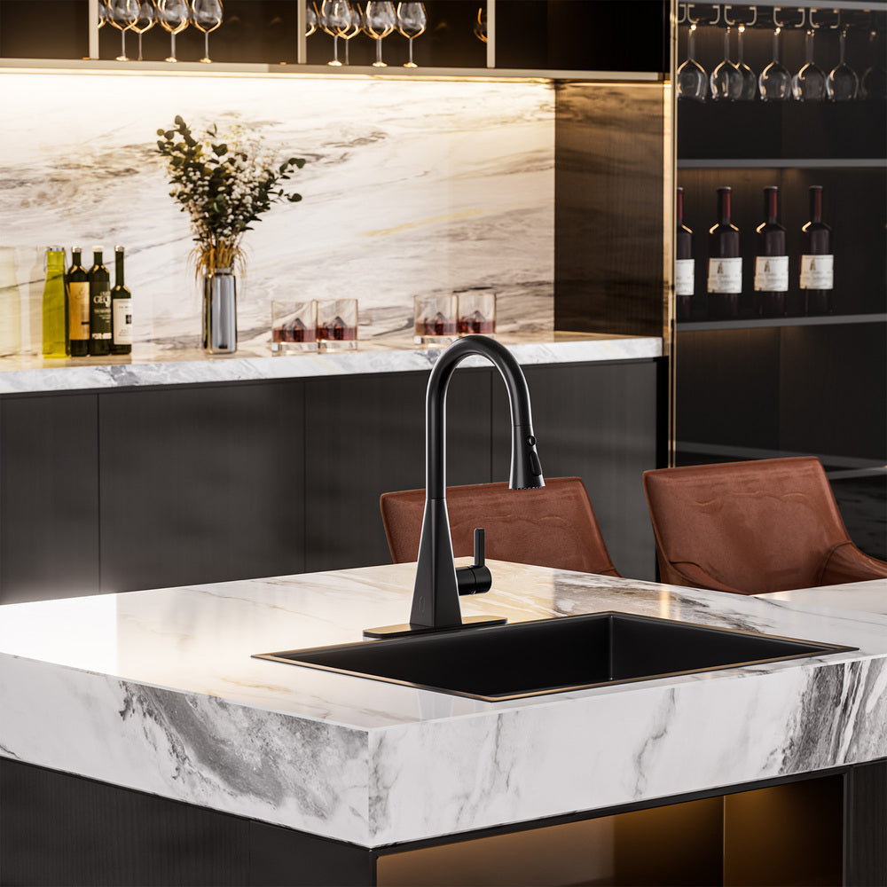 Touchless Dual-Sensor Pull-Down Kitchen Faucet with Modern Design
