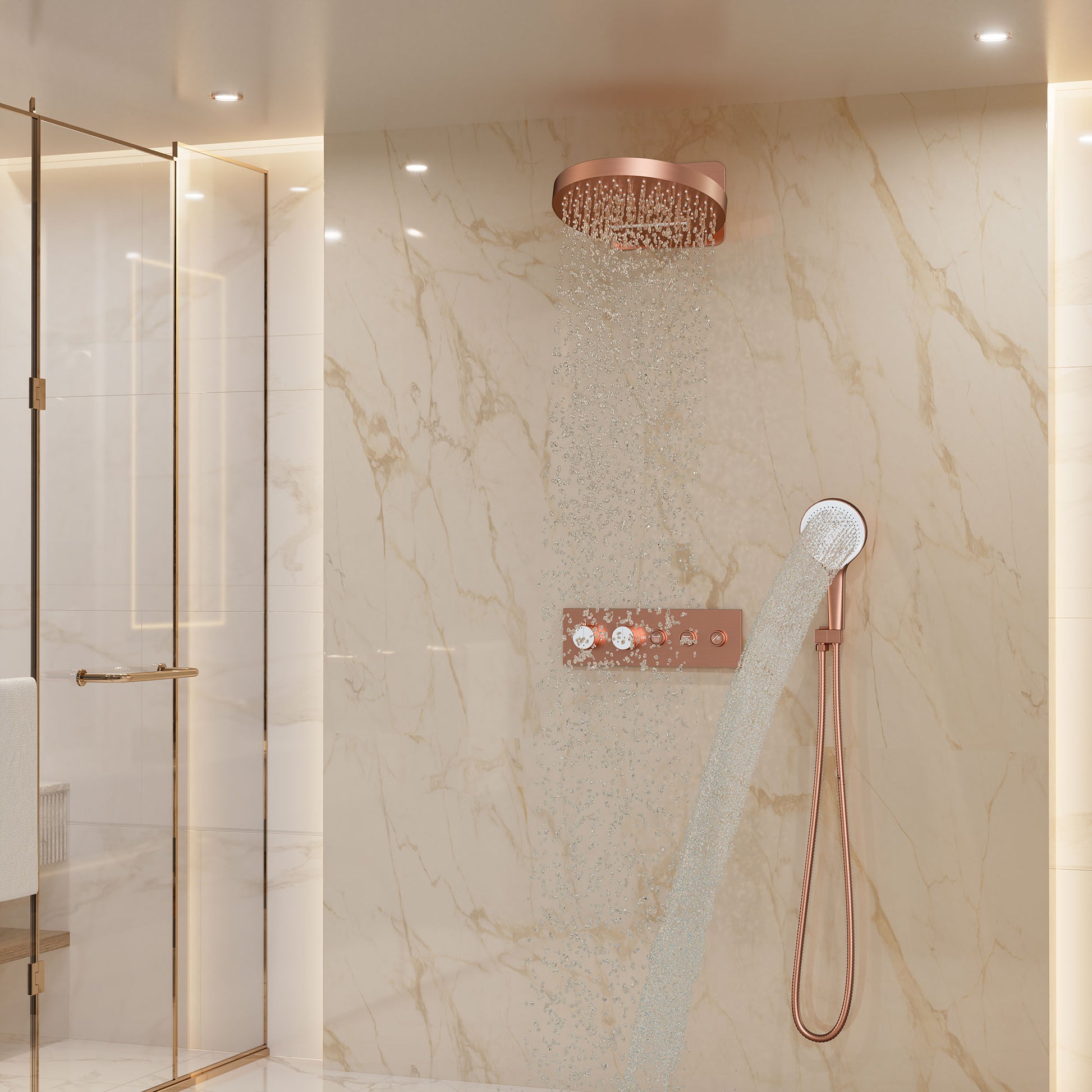 16'' Round Rainfall Multifunctional Shower System With 3-Spray Modes