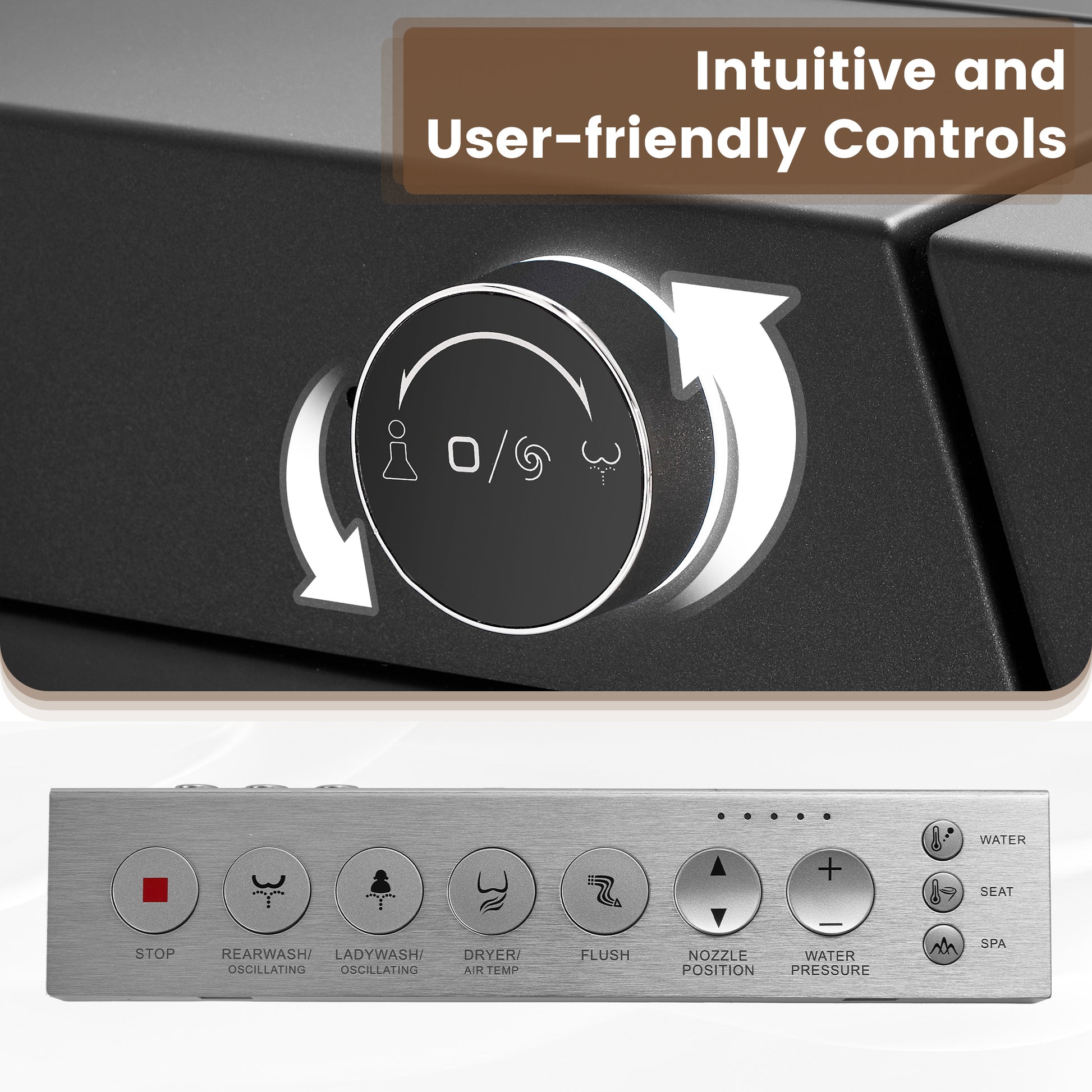 Square Smart Bidet Toilet with Heated Seat and Radar Sensor Lid