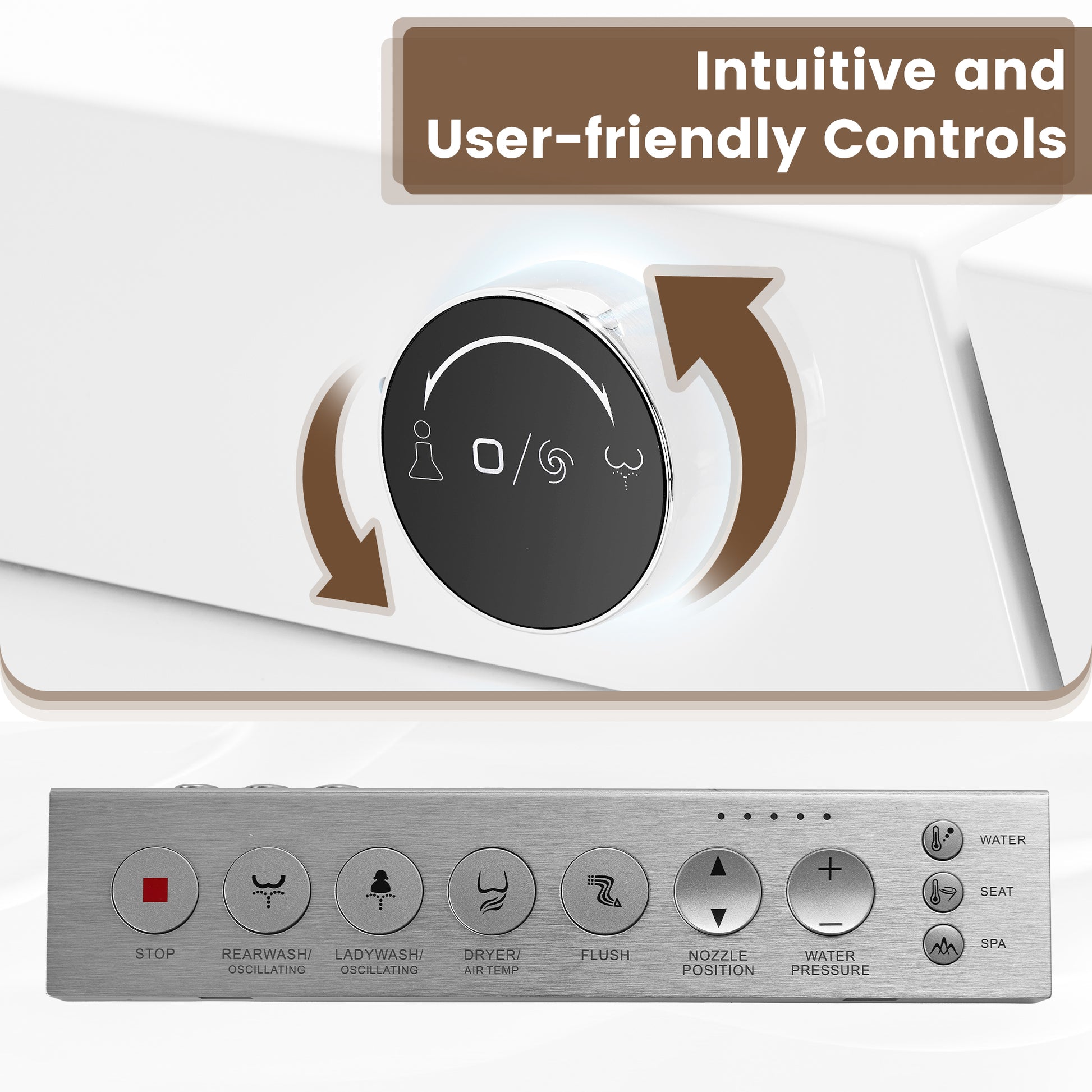 Square Smart Bidet Toilet with Heated Seat and Radar Sensor Lid