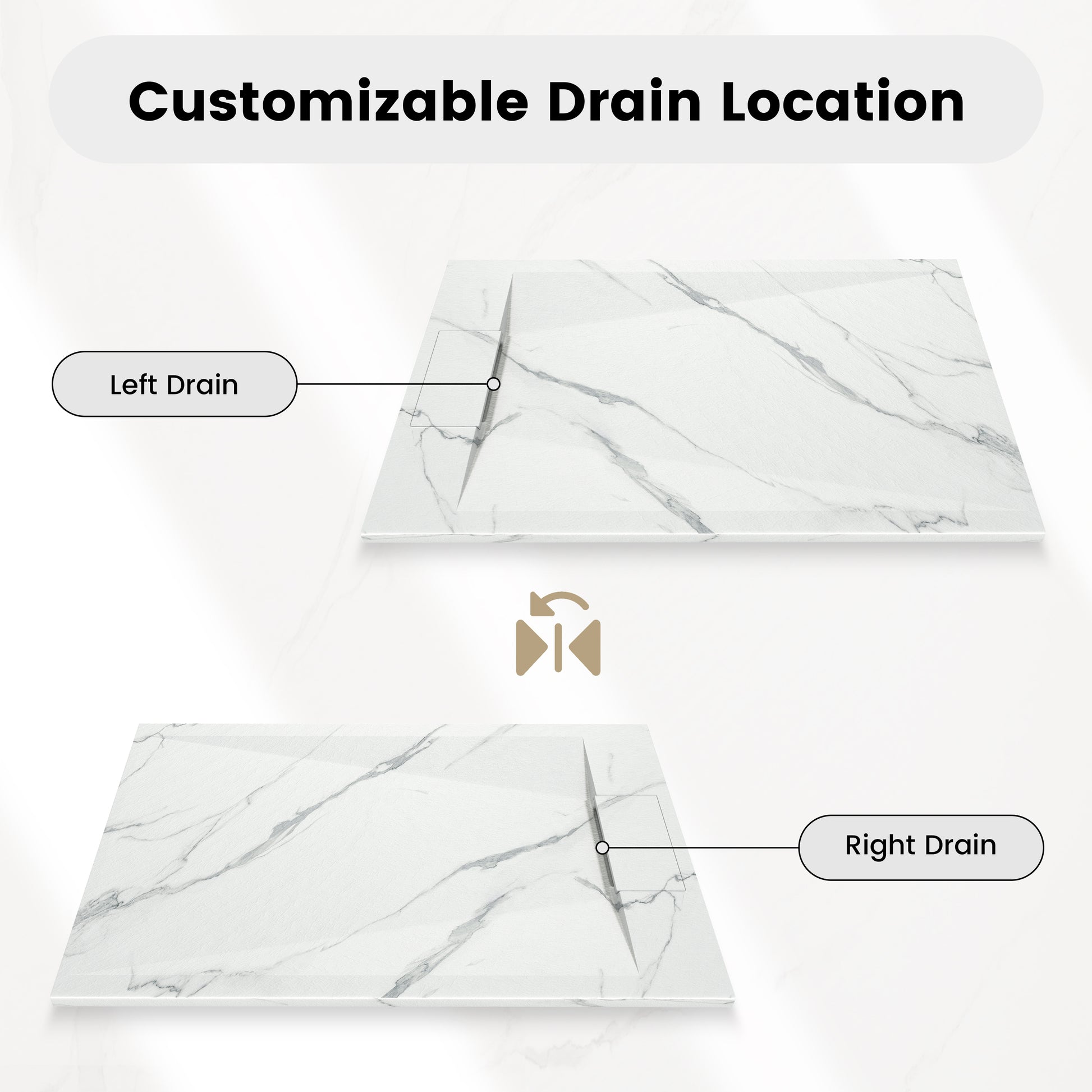 European-Style SMC Shower Base with Low-Entry & Wheelchair Accessible