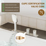 2-Handle Deck-Mounted Bathtub Faucet with 2 Spray Modes Hand Shower