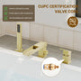 Single-Handle 3 Holes Waterfall Bathtub Filler Faucet with Hand Shower